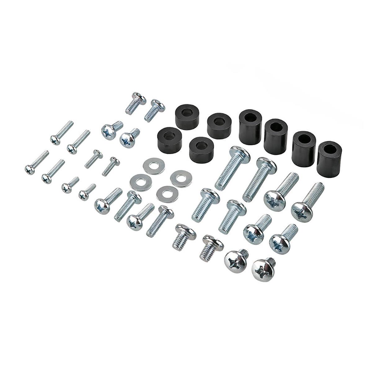 Golvställ för TV i vitt, passar 37-75 tum, med skruvar, brickor och gummidetaljer