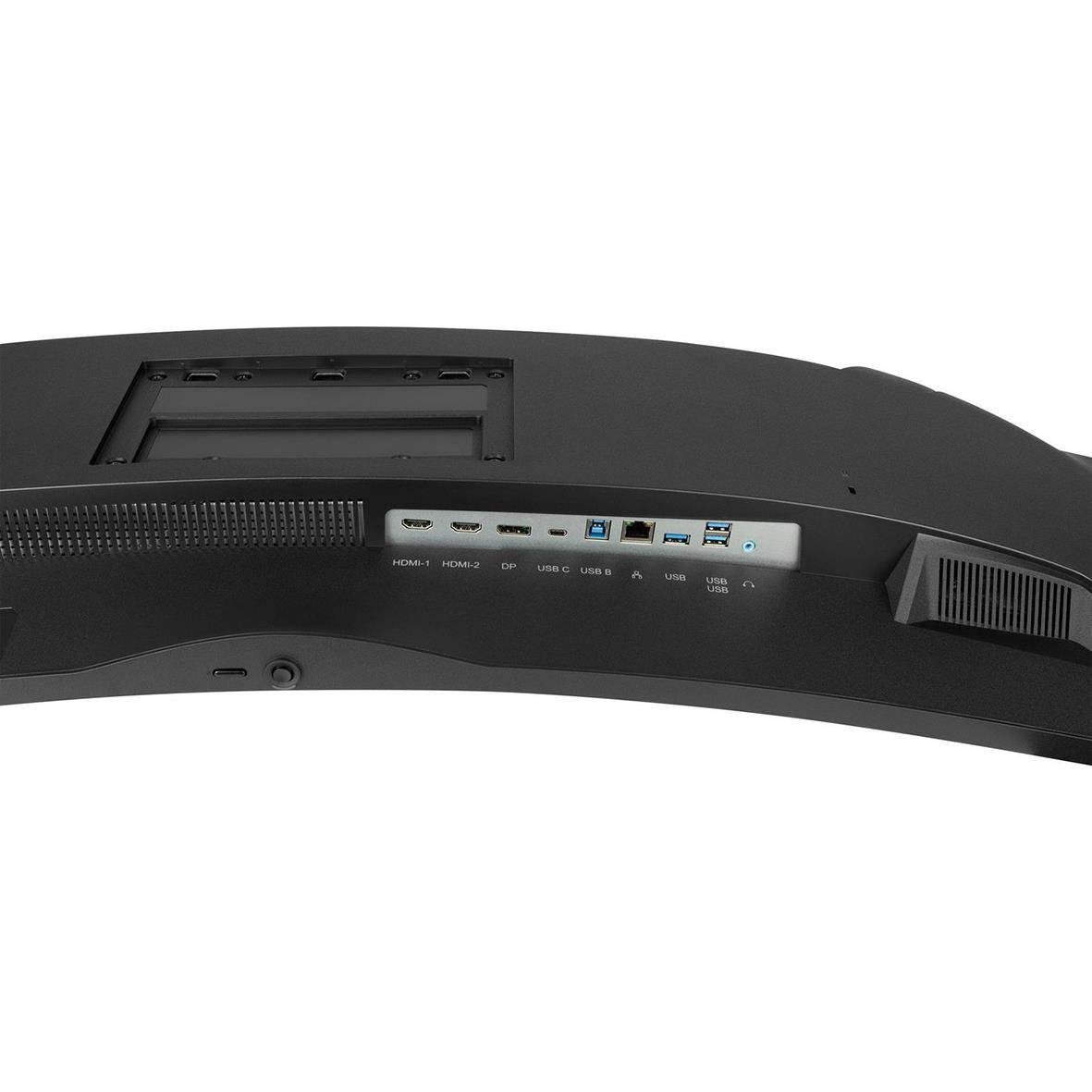 Iiyama Curved Dual QHD 45 tum skärm med anslutningar och ventiler