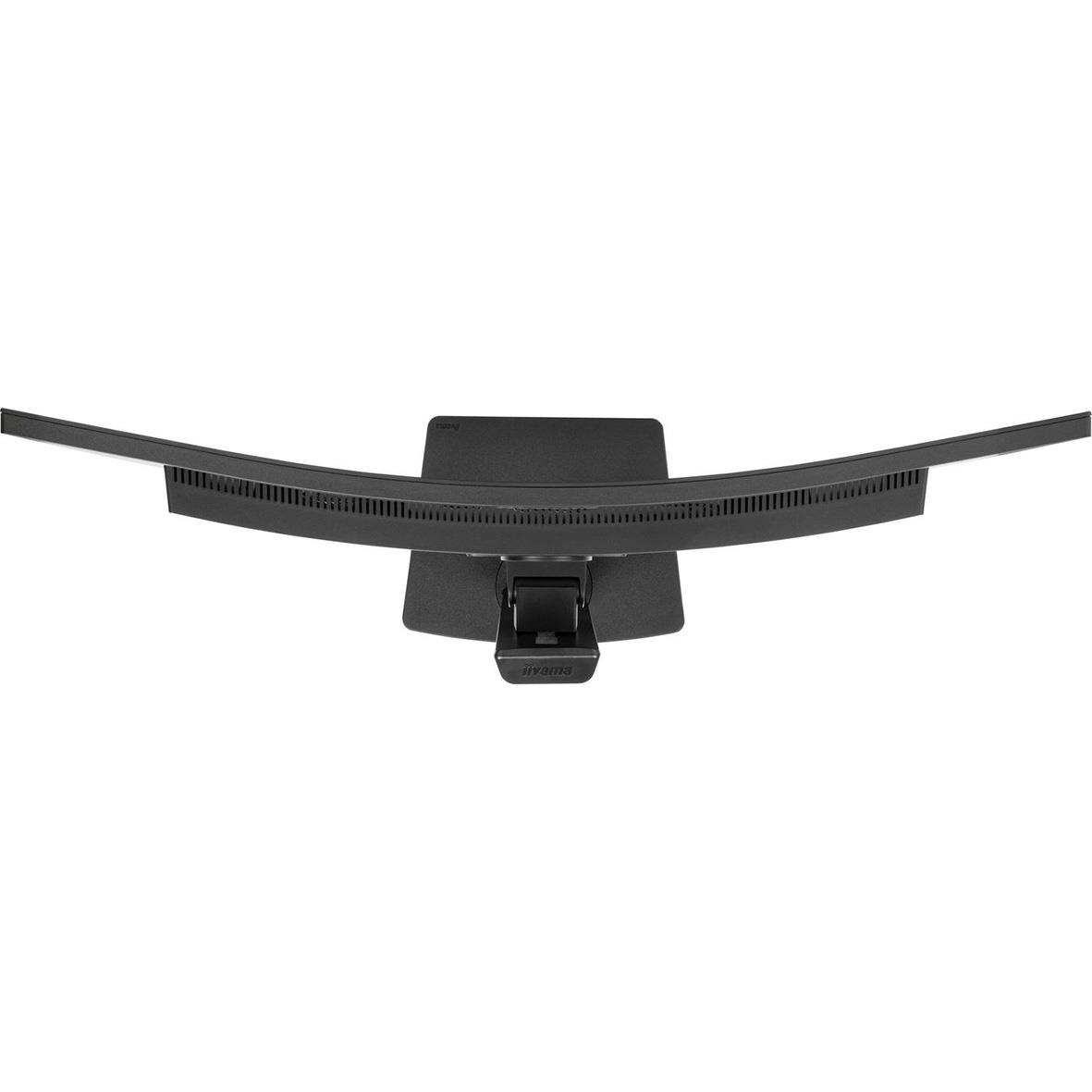 Bilden visar en iiyama Curved UltraWide Quad HD 34-tums skärm sedd ovanifrån