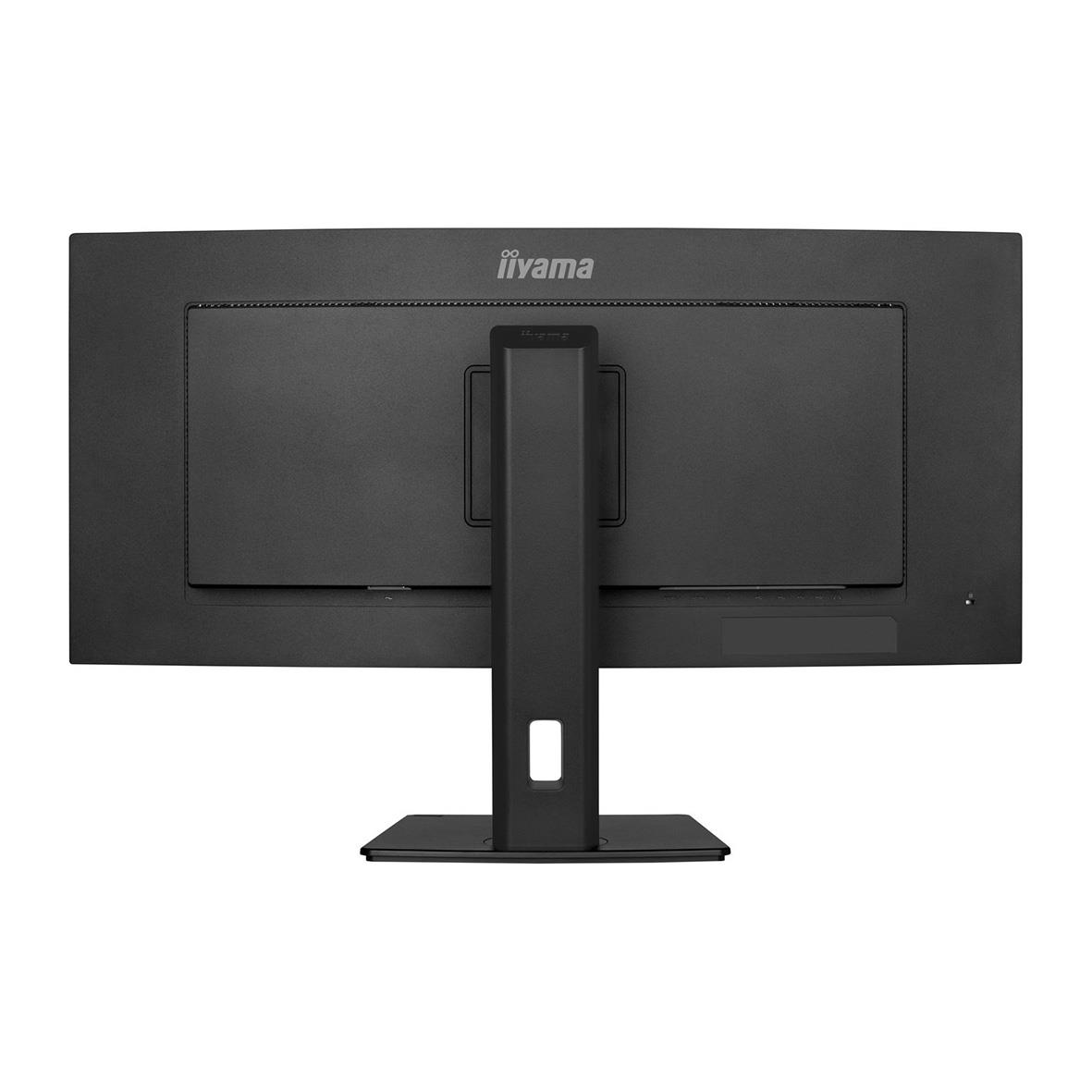 Iiyama Curved UltraWide Quad HD 34-tums skärm sedd bakifrån med stativ