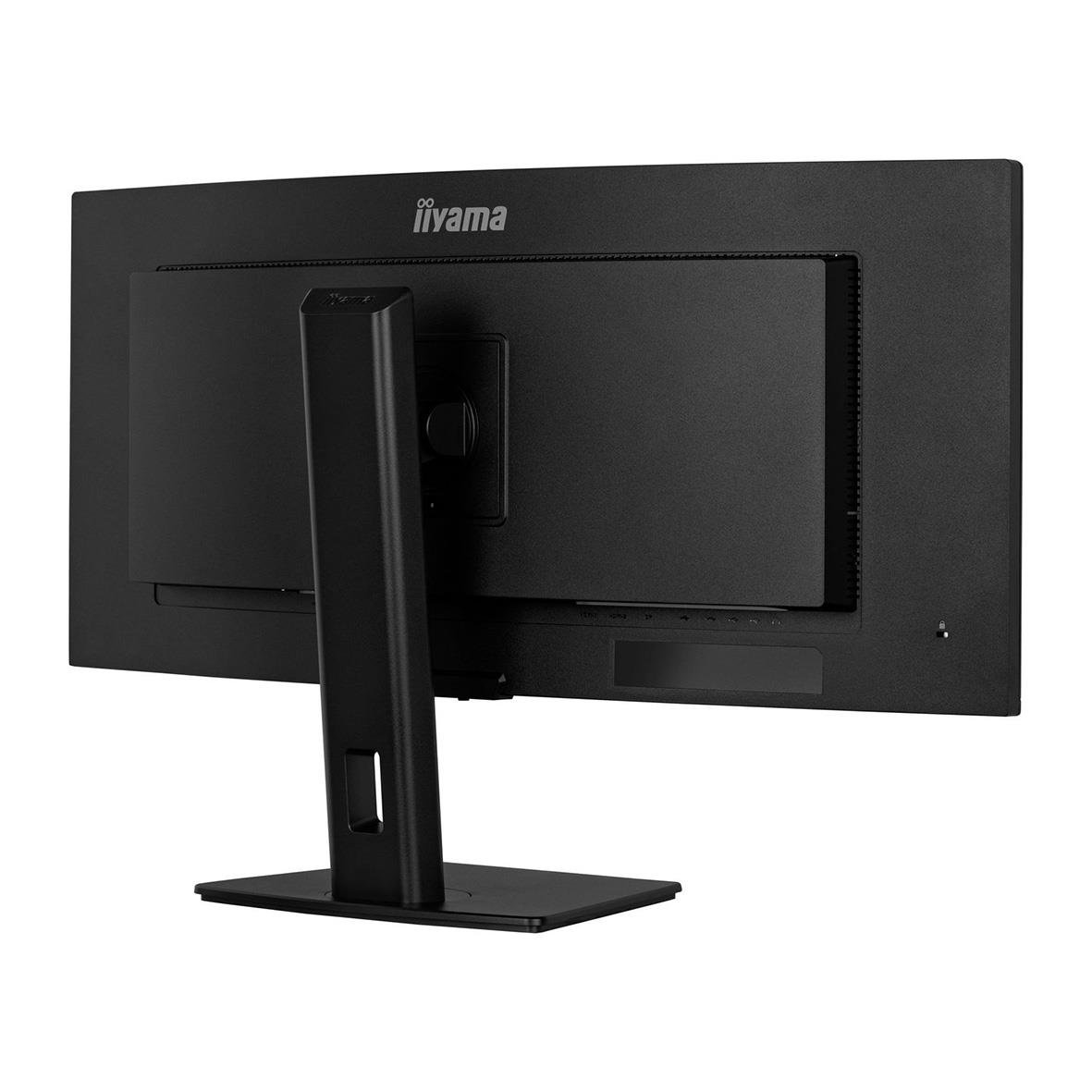 Curved iiyama UltraWide Quad HD 34-tums skärm sett bakifrån