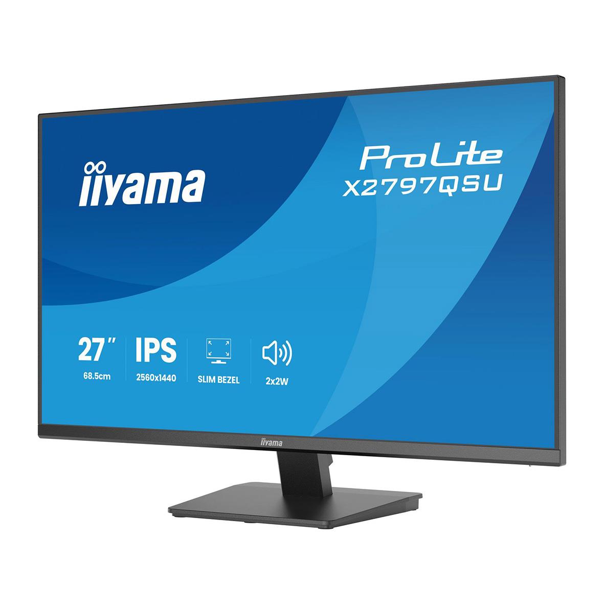 Iiyama 27-tums Quad HD IPS-skärm med slimmad ram och justerbar fot