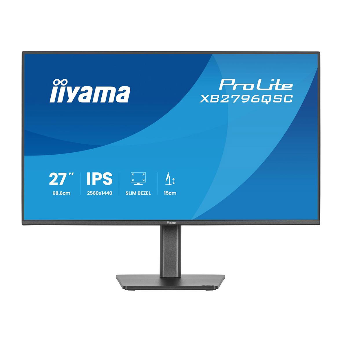 Iiyama 27-tums Quad HD IPS-skärm med justerbar höjd och slimmad design
