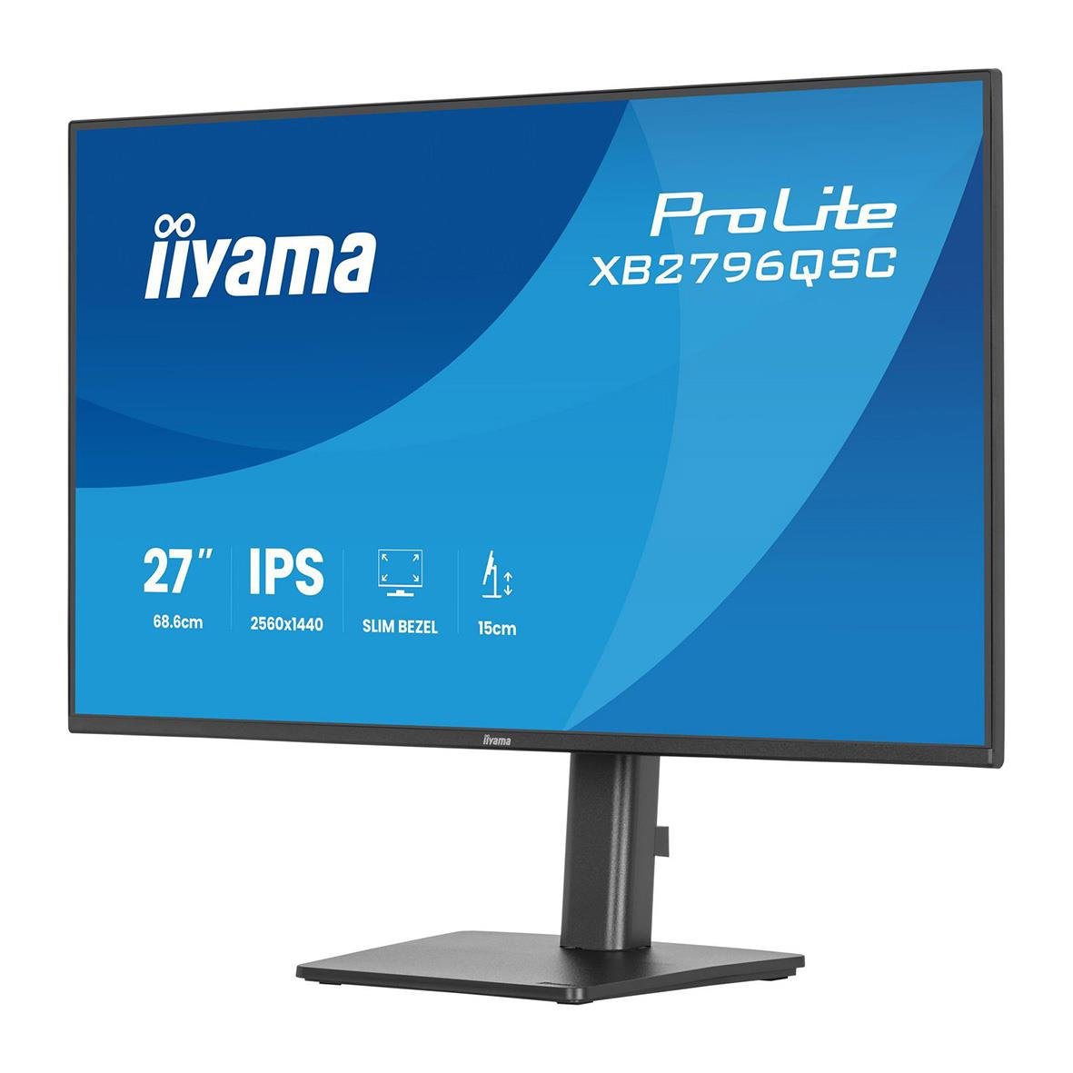 Iiyama Pro Lite 27-tums Quad HD IPS-skärm med slimmad ram och justerbar höjd