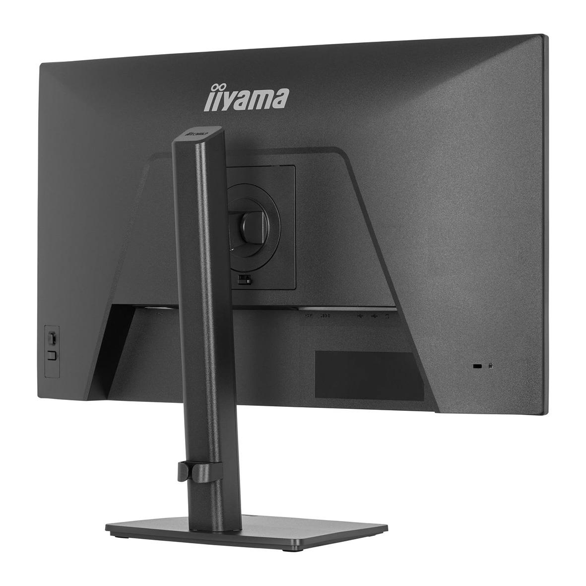 Iiyama 27-tums Quad HD skärm sett bakifrån med justerbar stand