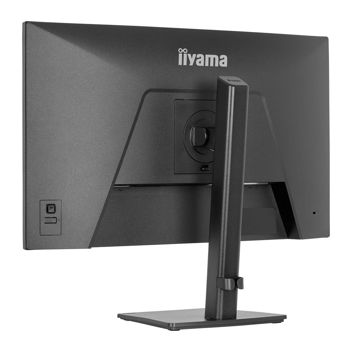 Iiyama 27-tums Quad HD bildskärm sett bakifrån med justerbar stång