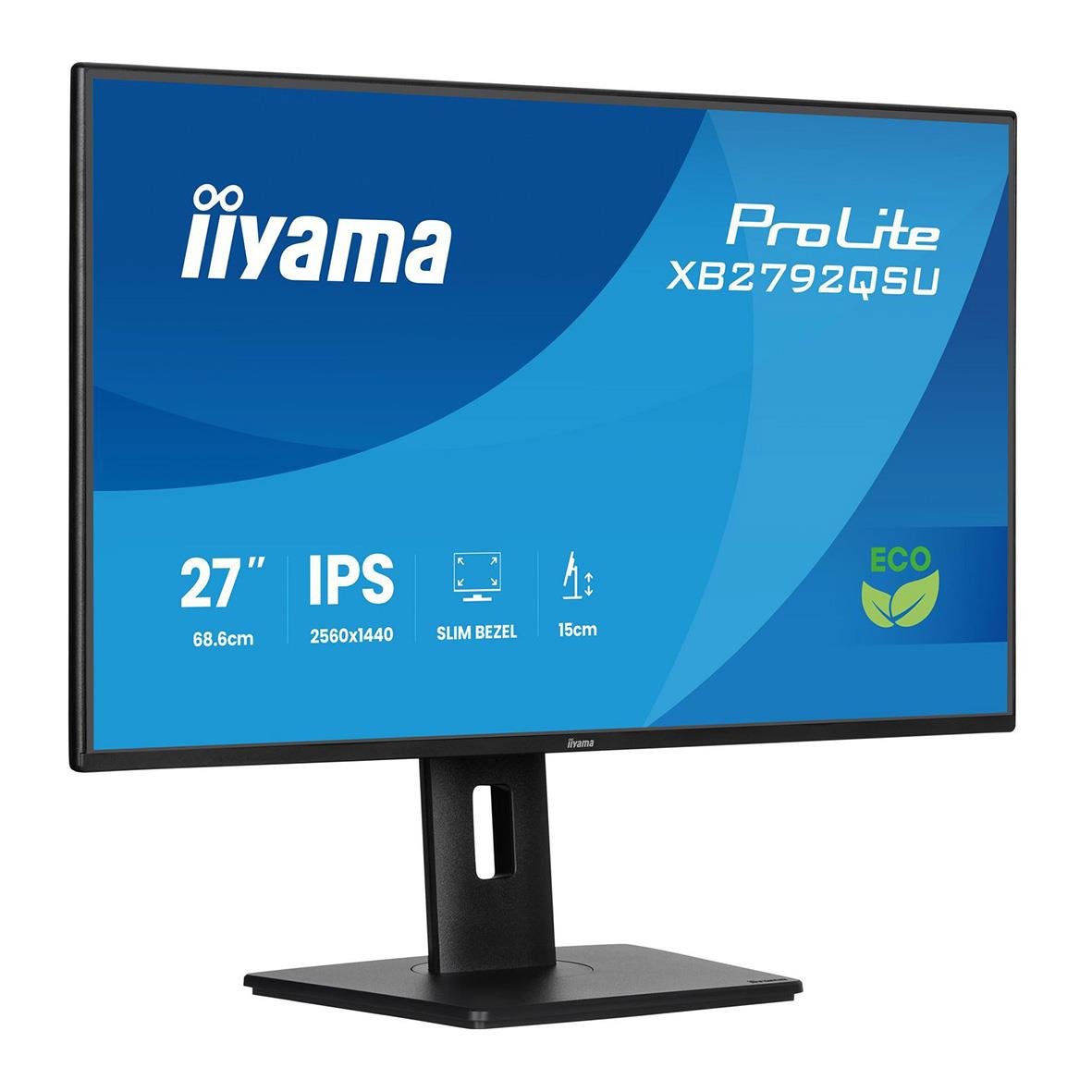 iiyama 27-tums Quad HD IPS-skärm med Slim Bezel och Eco-läge