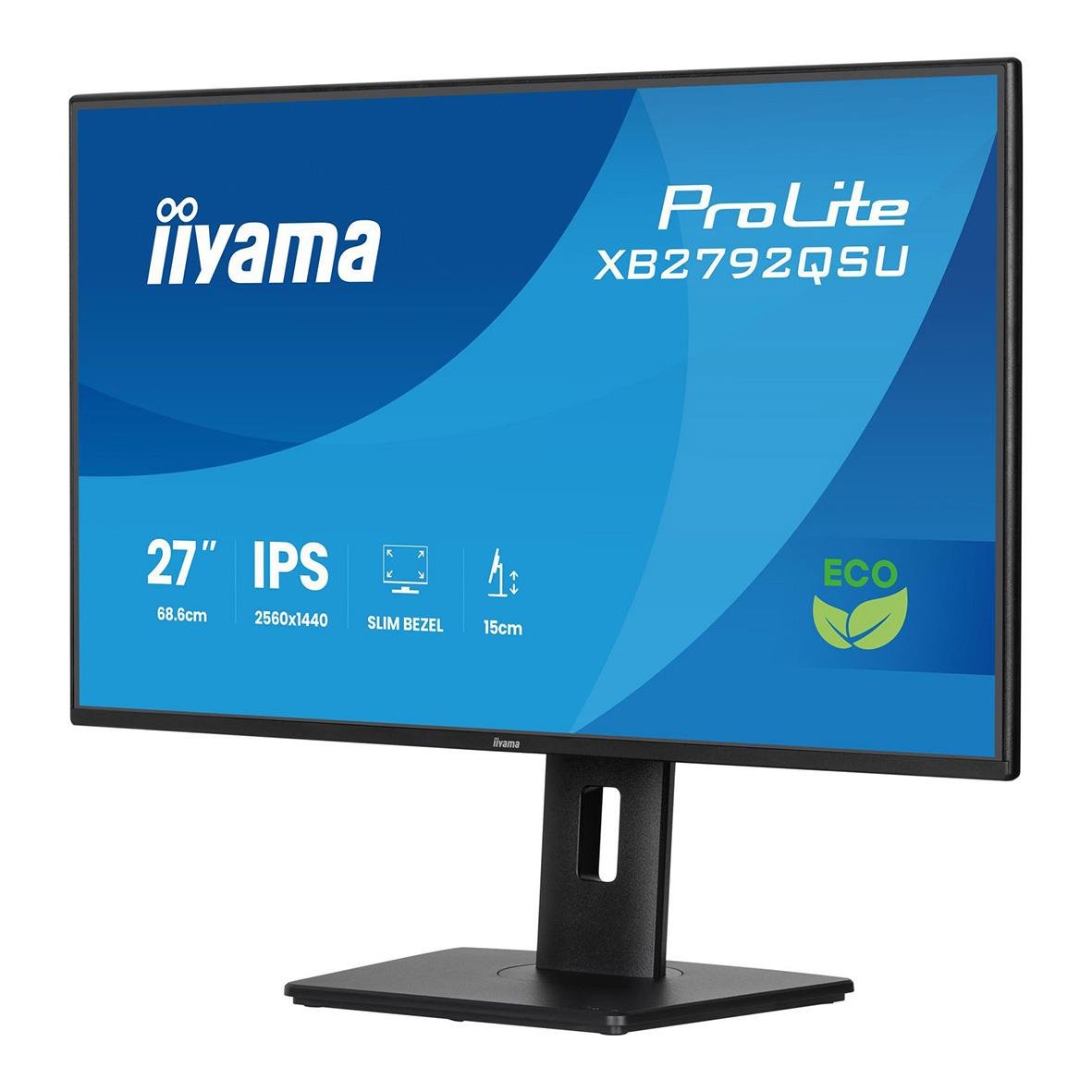 Iiyama 27-tums Quad HD IPS-skärm med justerbar fot och Eco-läge