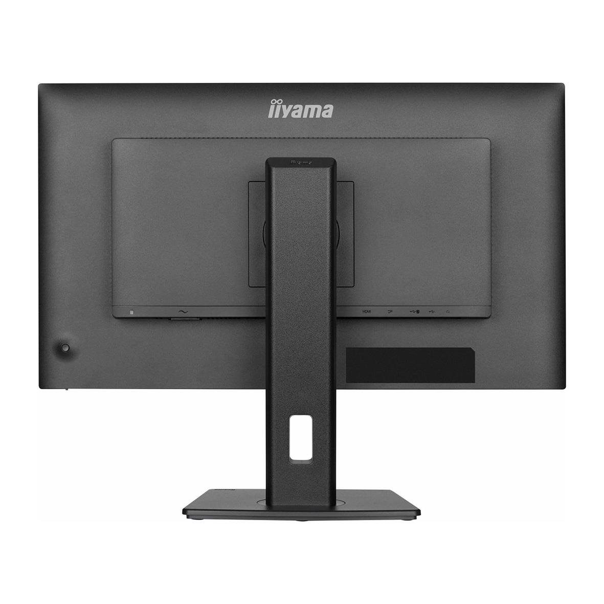 Iiyama 27 tum Quad HD bildskärm sett bakifrån med justerbar stång