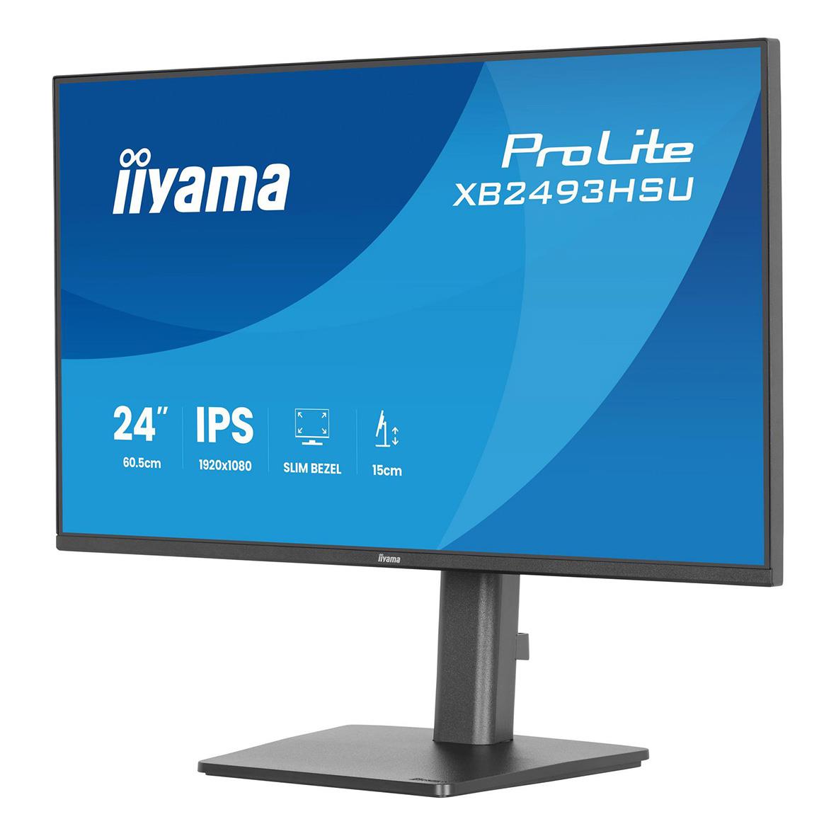 Iiyama 24-tums Full HD IPS-skärm med justerbar fot och slimmad design