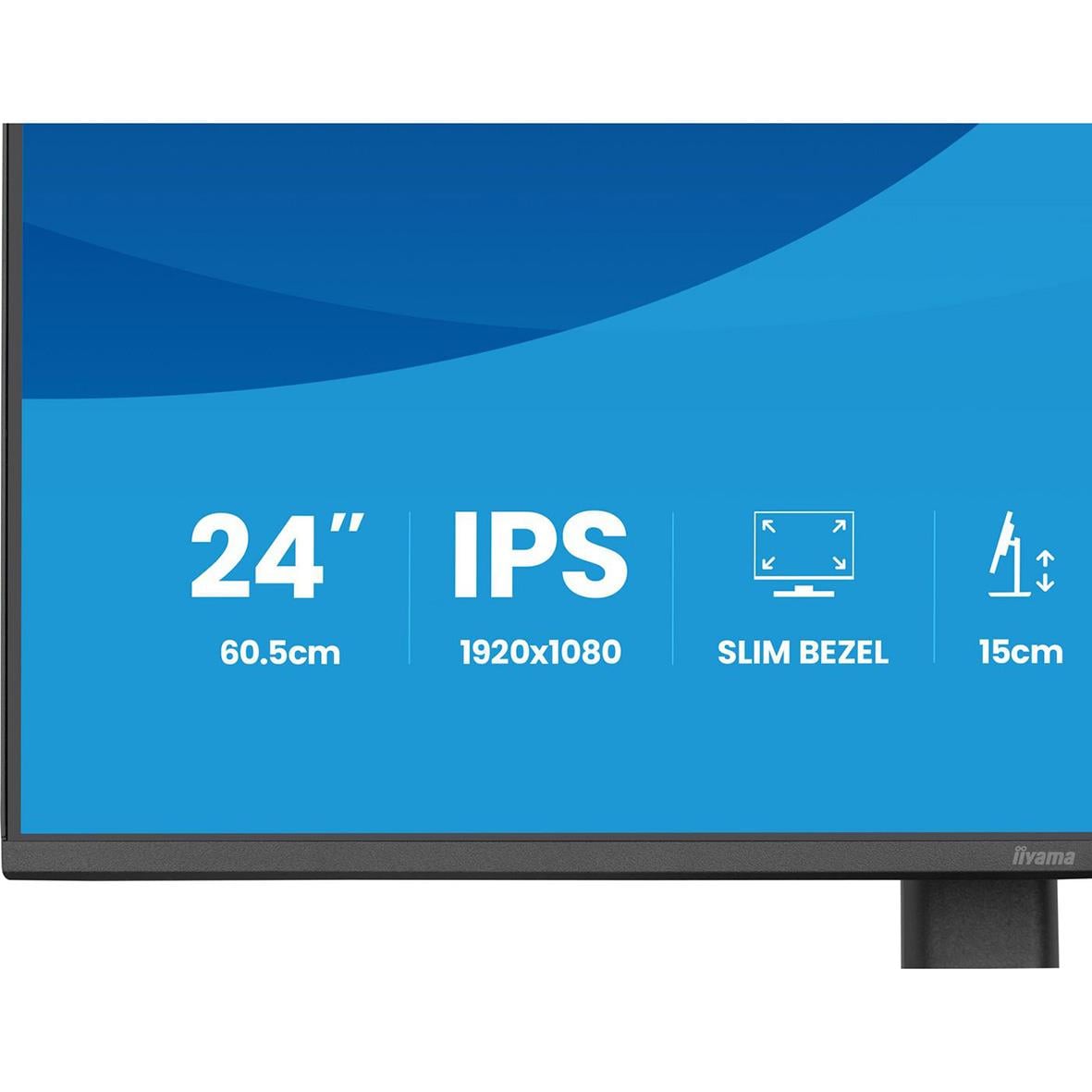 Iiyama 24 tum Full HD IPS-skärm med smal ram och 15 cm höjd