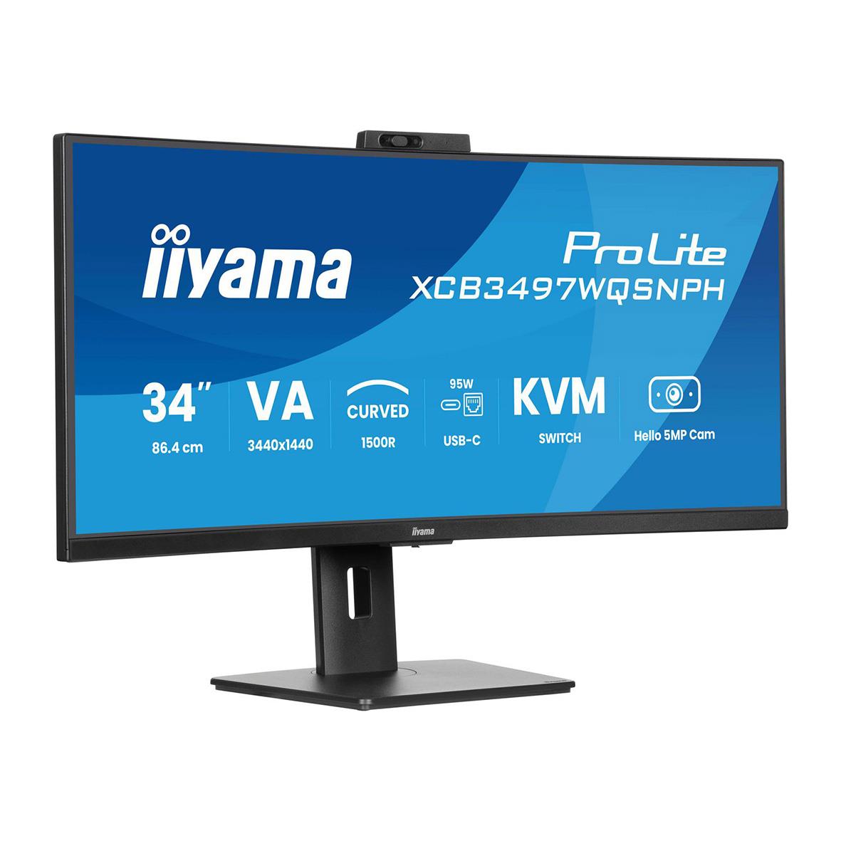 Iiyama Curved UltraWide Quad HD 34-tums skärm med KVM och USB-C