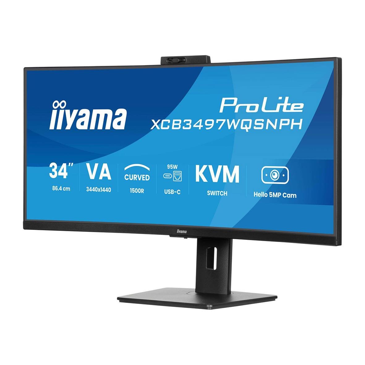 Iiyama Curved UltraWide Quad HD 34-tums skärm med KVM och USB-C