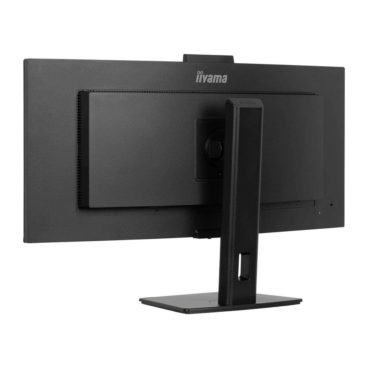 Iiyama Curved UltraWide Quad HD 34-tums skärm sett bakifrån med stativ
