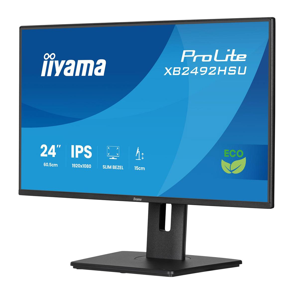 Iiyama Full HD 24-tums skärm med IPS-panel och justerbar fotställning