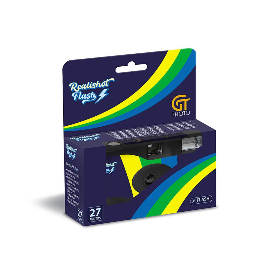 Engångskamera GT med blixt och 27 exponeringar i färgglad förpackning
