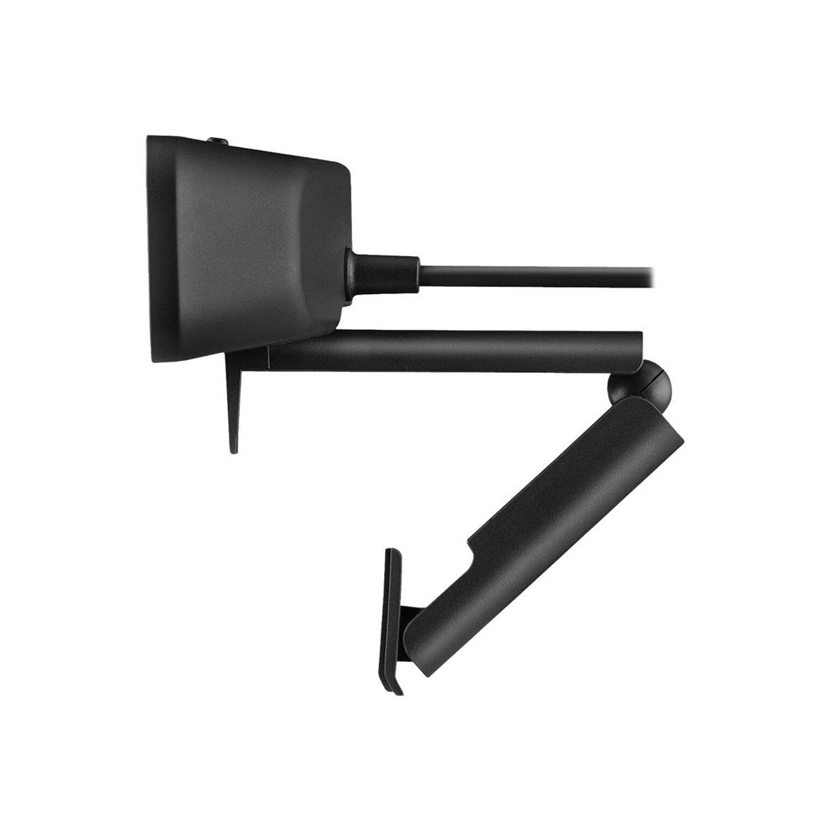 Svart Logitech UC C925-C webbkamera med justerbar arm och väggfäste