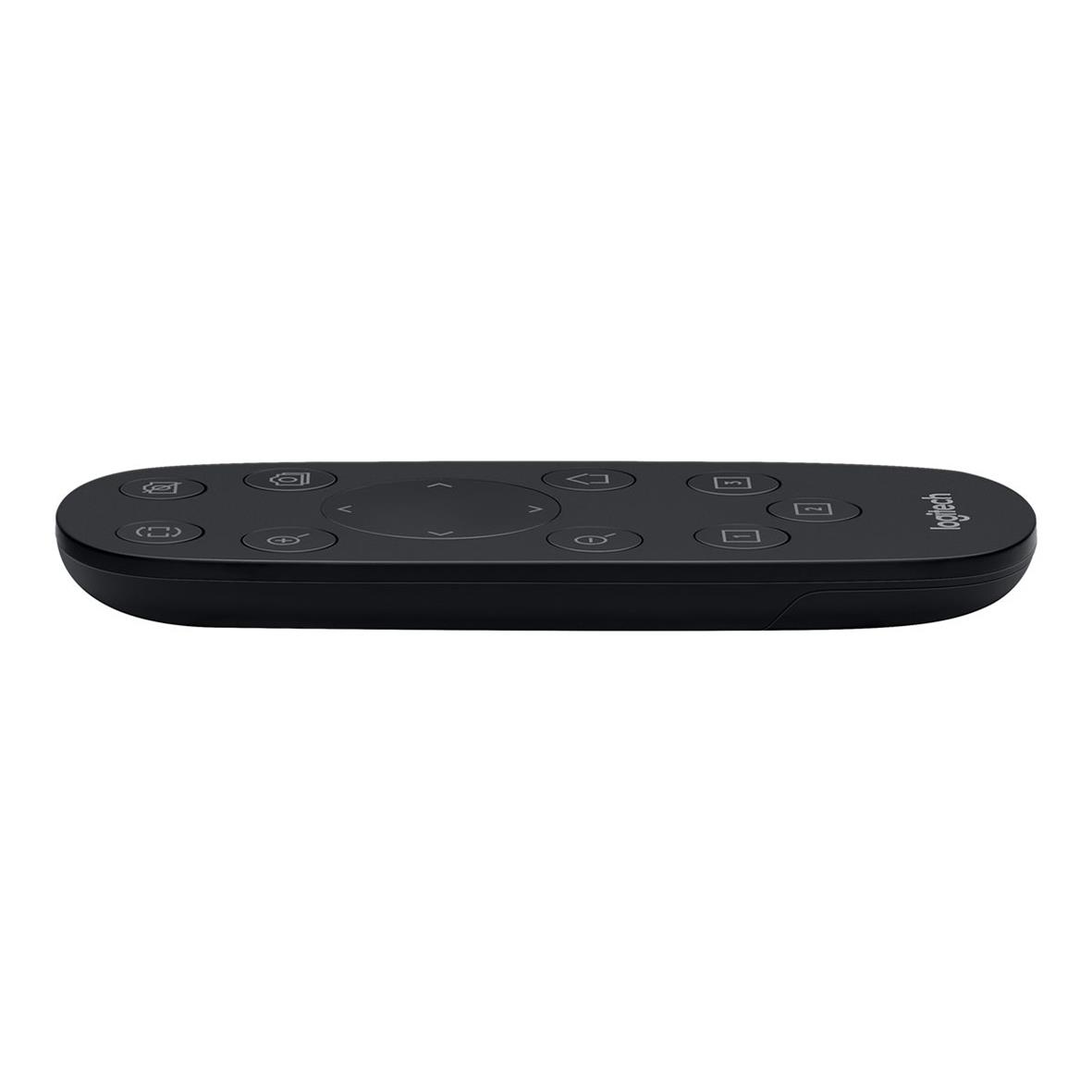Logitech PTZ PRO 2 konferenskamera i svart/silver med kontrollpanel