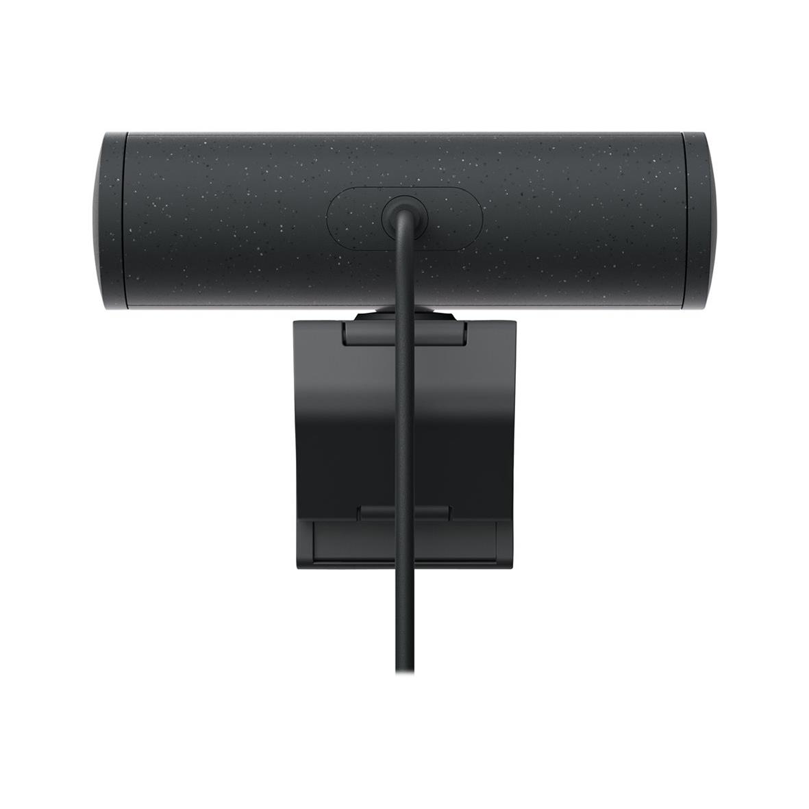 Logitech Brio 505 grafitwebbkamera sett framifrån med kabel