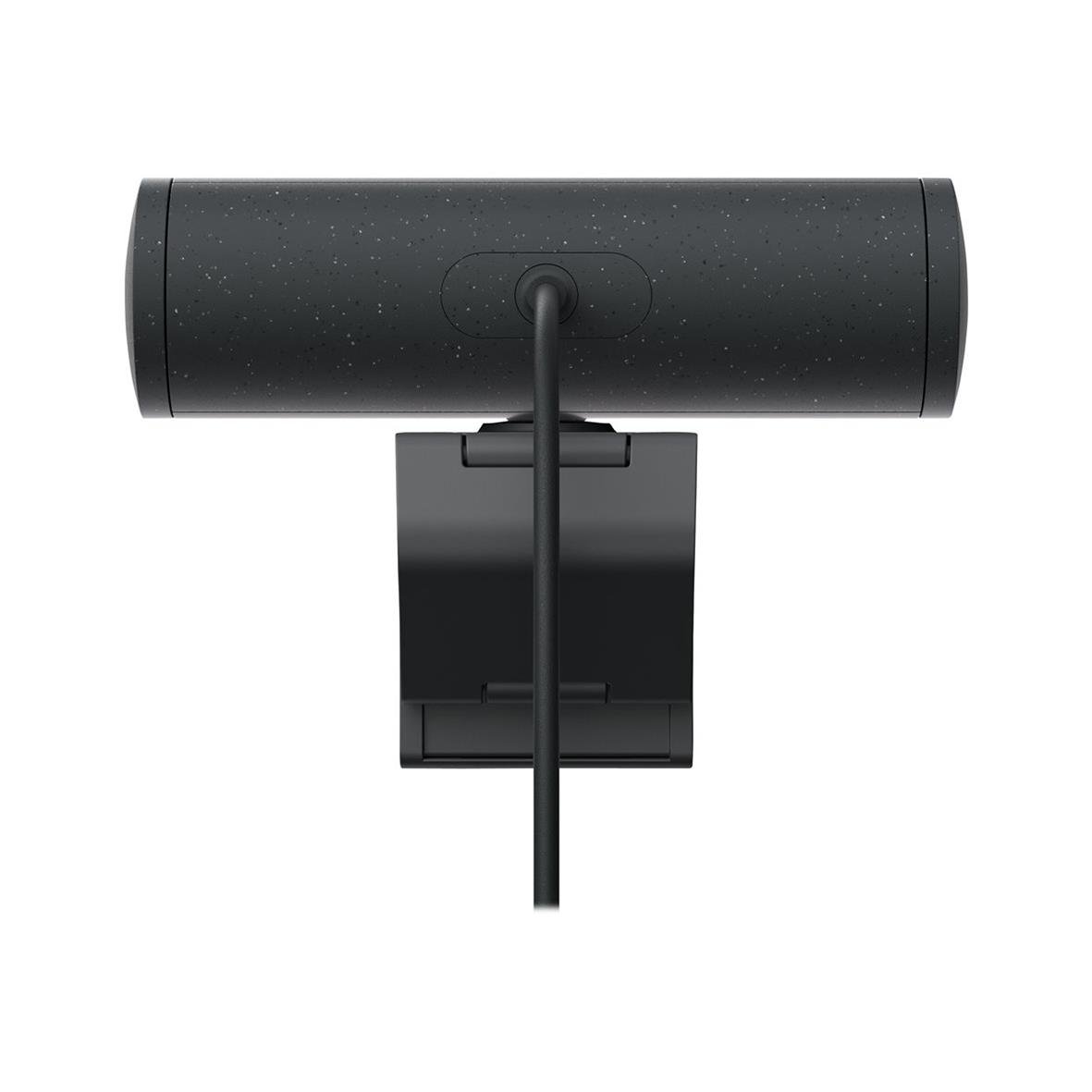 Logitech Brio 505 grafitwebbkamera sett framifrån med kabel