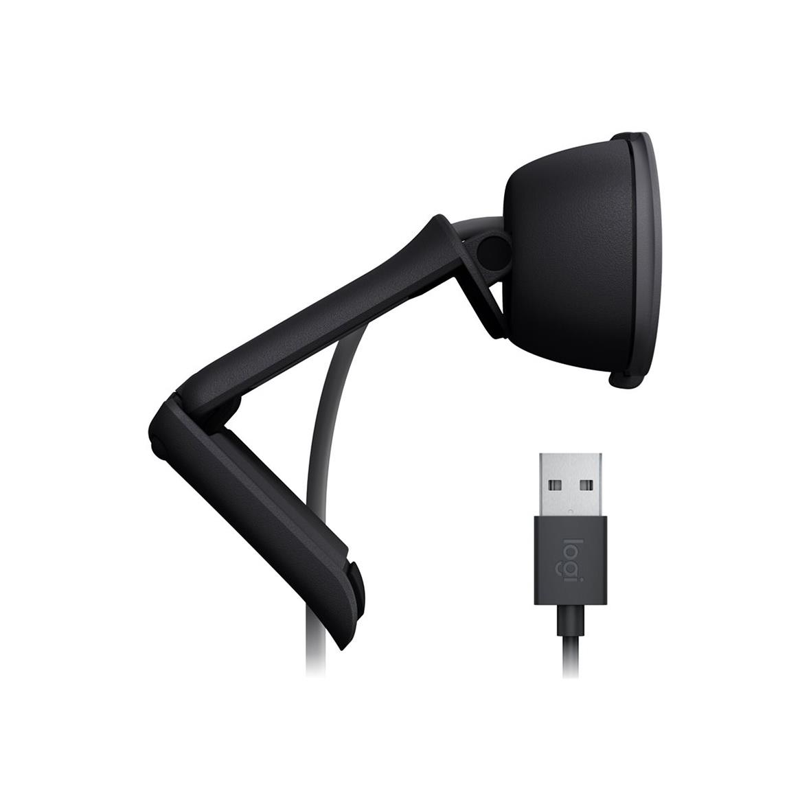 Logitech Brio 105 grafitwebbkamera med justerbar arm och USB-kabel