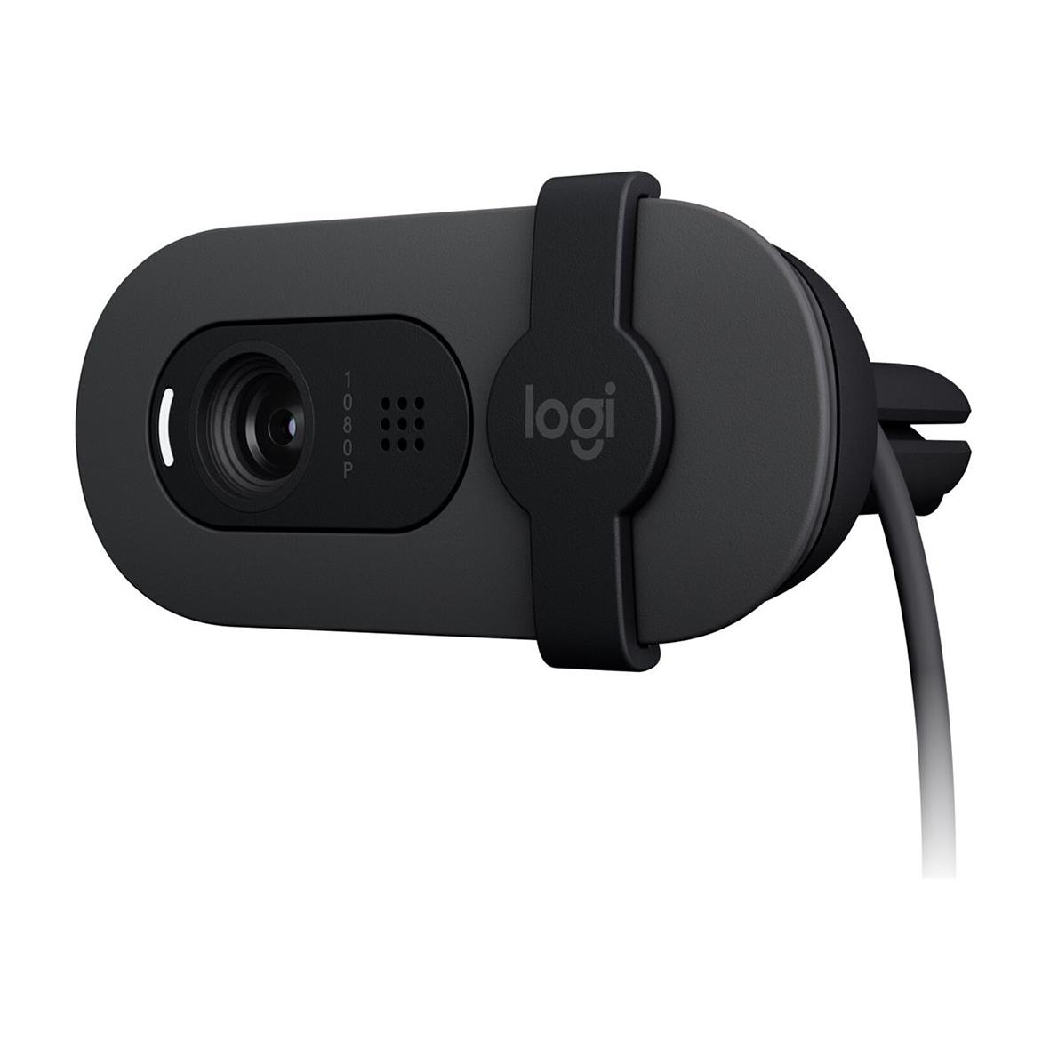 Logitech Brio 105 grafitwebbkamera med USB-kabel och justerbar clip