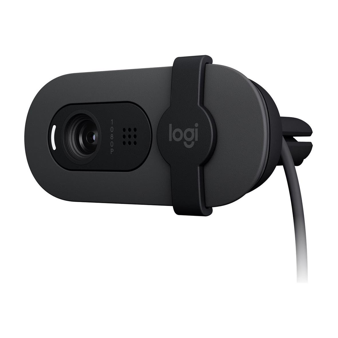 Logitech Brio 105 grafitwebbkamera med USB-kabel och justerbar clip