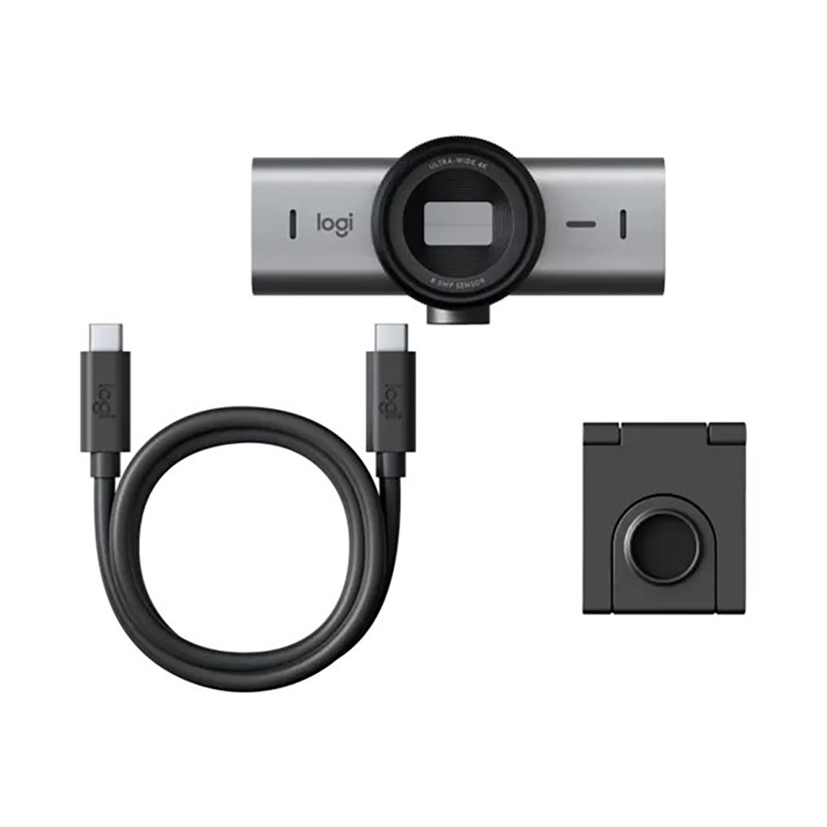Webbkamera Logitech MX Brio 705 Graphite med USB-kabel och monteringsadapter