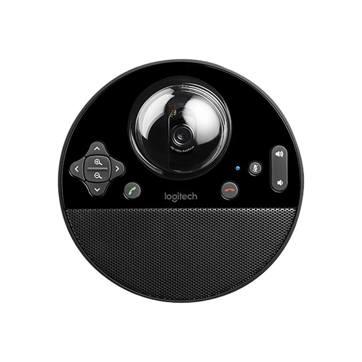 Logitech UC BCC950 konferenskamera i svart med kontrollknappar och mikrofon