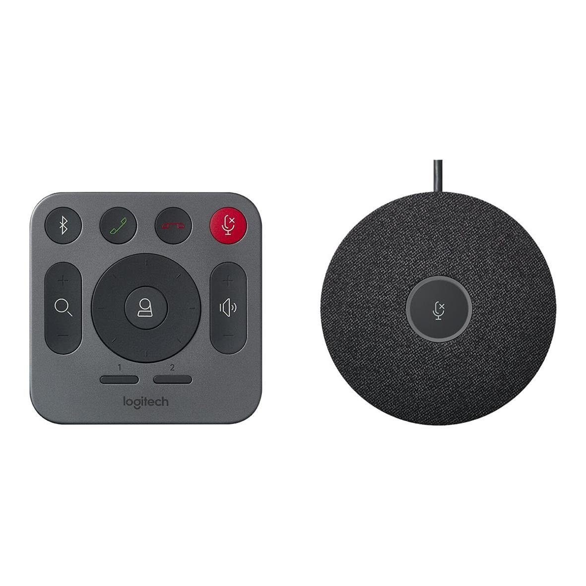 Konferenssystem Logitech Rally Plus med kontrollenhet och mikrofon