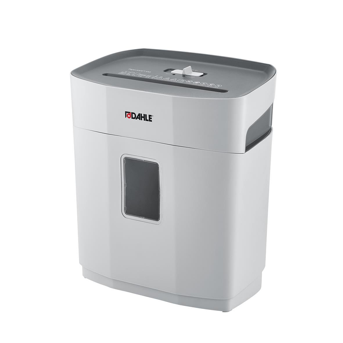 Dahle PaperSafe 100 P4 dokumentförstörare i vitt med lock och fönster