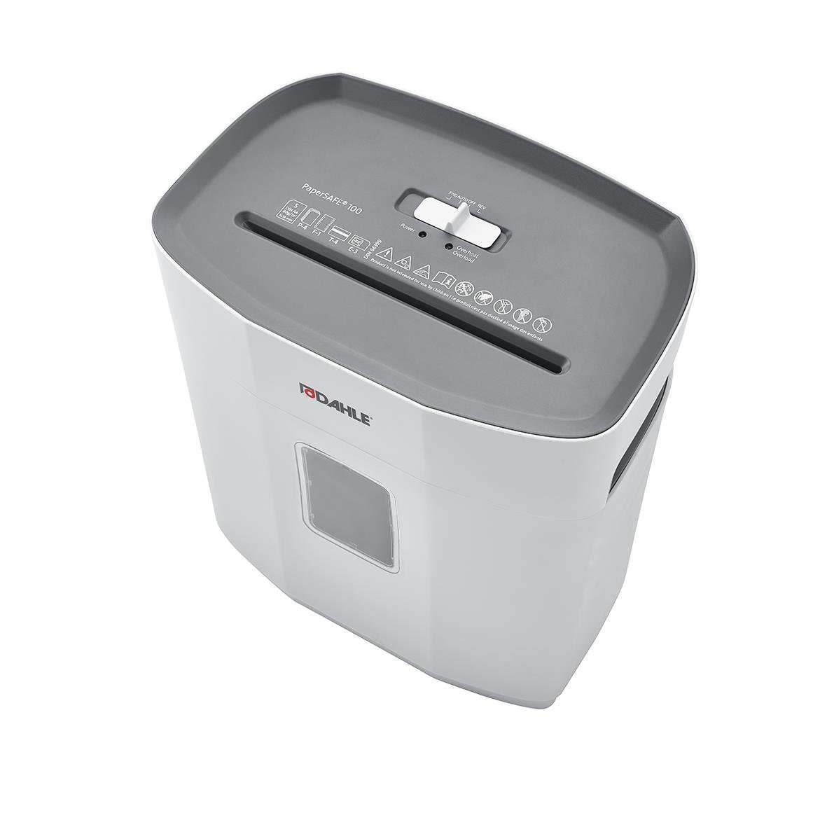Dahle PaperSafe 100 P4 dokumentförstörare i vitt med grått lock