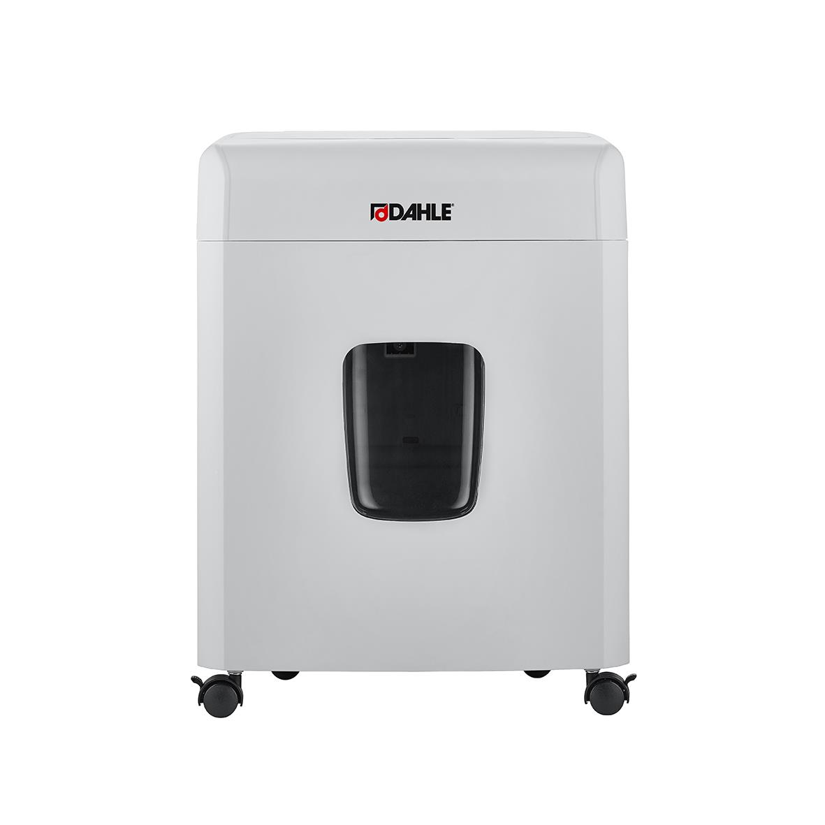 Dahle ShredMatic 90 P4 dokumentförstörare i vitt med fönster för pappersinsats