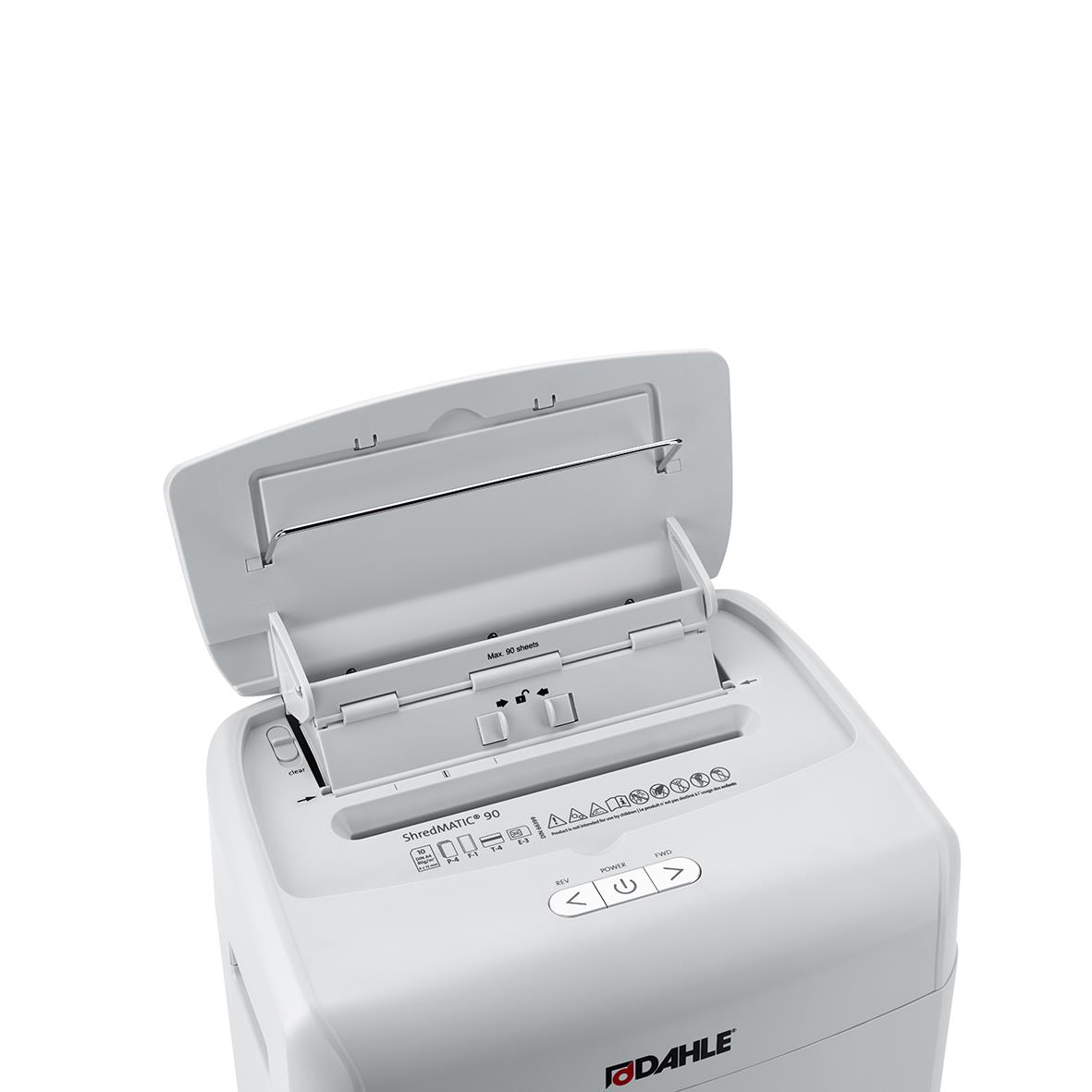 Dahle ShredMatic 90 P4 dokumentförstörare med öppet lock