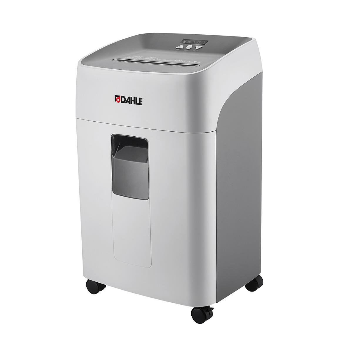 Dahle Deskside 404P P4 dokumentförstörare i vitt med kontrollpanel på toppen