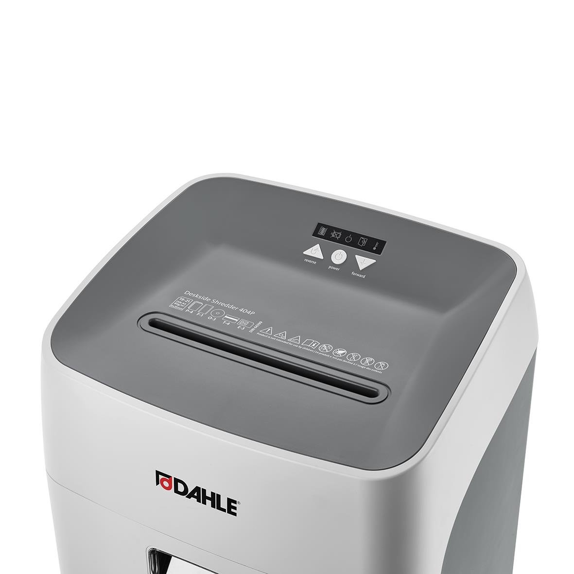 Dahle Deskside 404P P4 dokumentförstörare med kontrollpanel och pappersfack