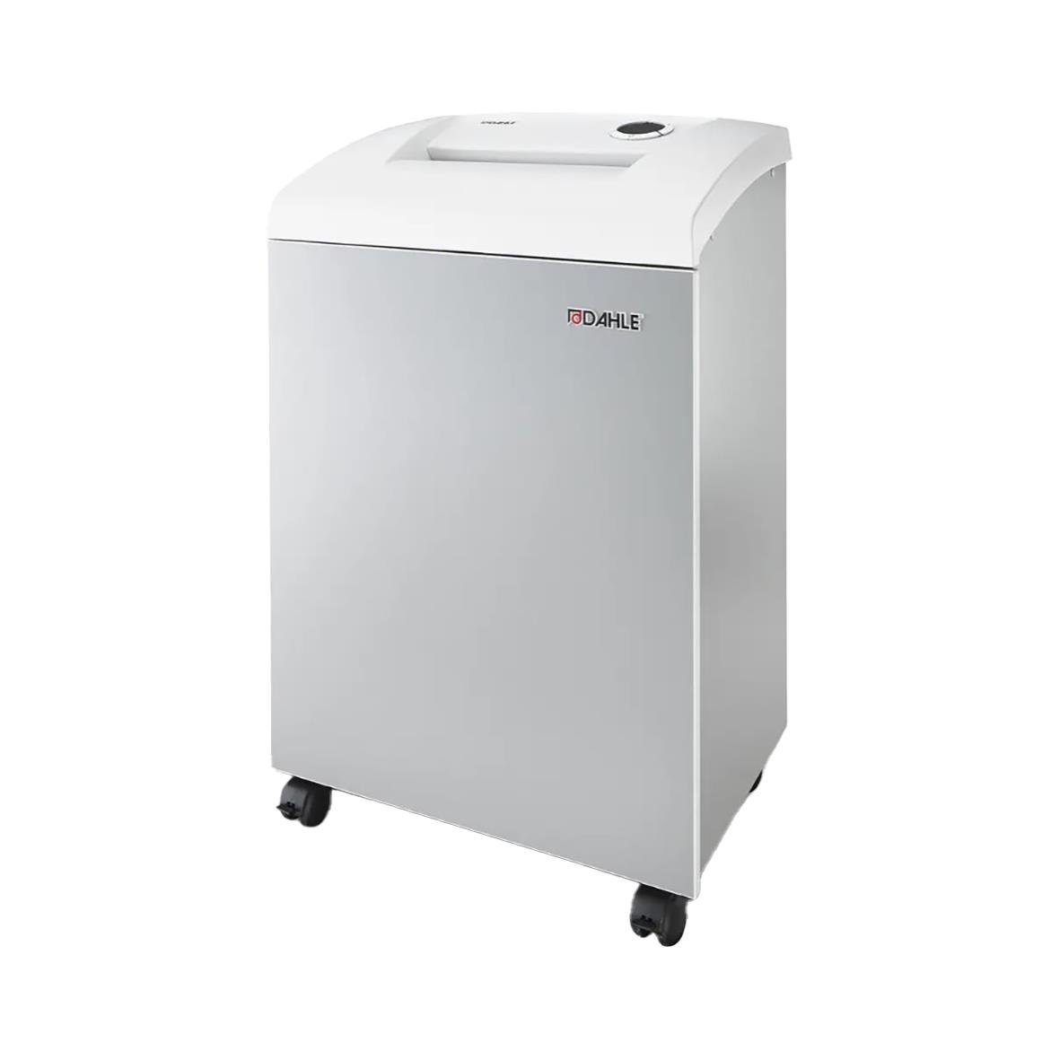 Dahle Team 406 P4 dokumentförstörare i vitt med hjul