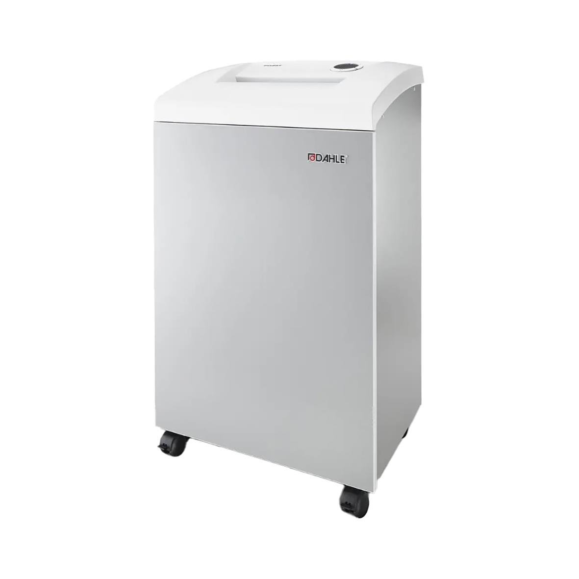 Dahle Team 410 P4 dokumentförstörare i vitt med hjul