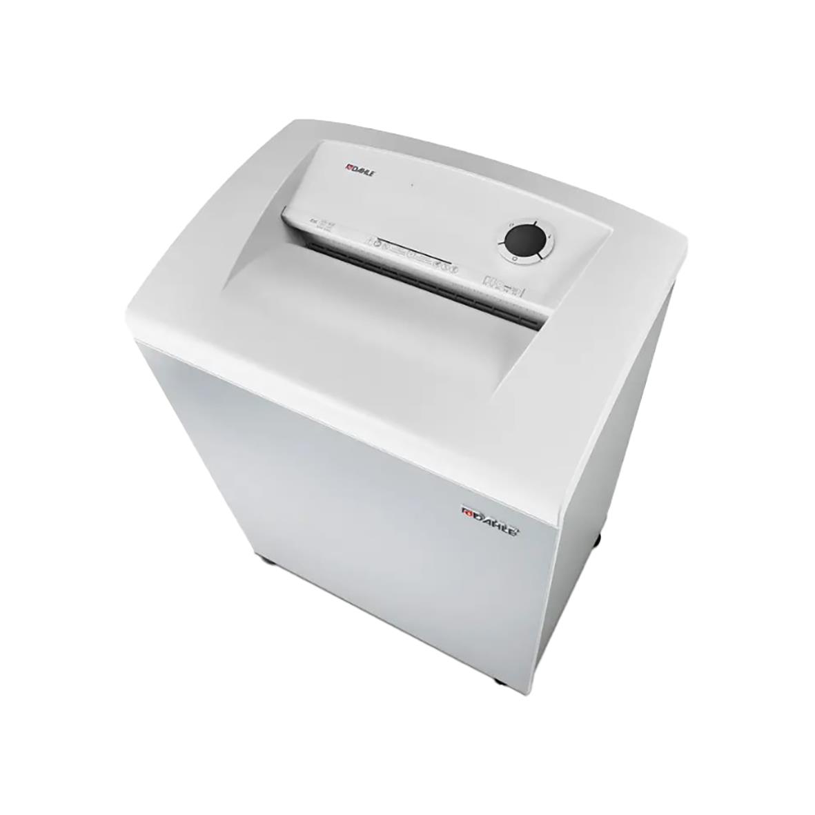 Dahle dokumentförstörare modell 416 P4 i vitt, med kontrollknapp och lock