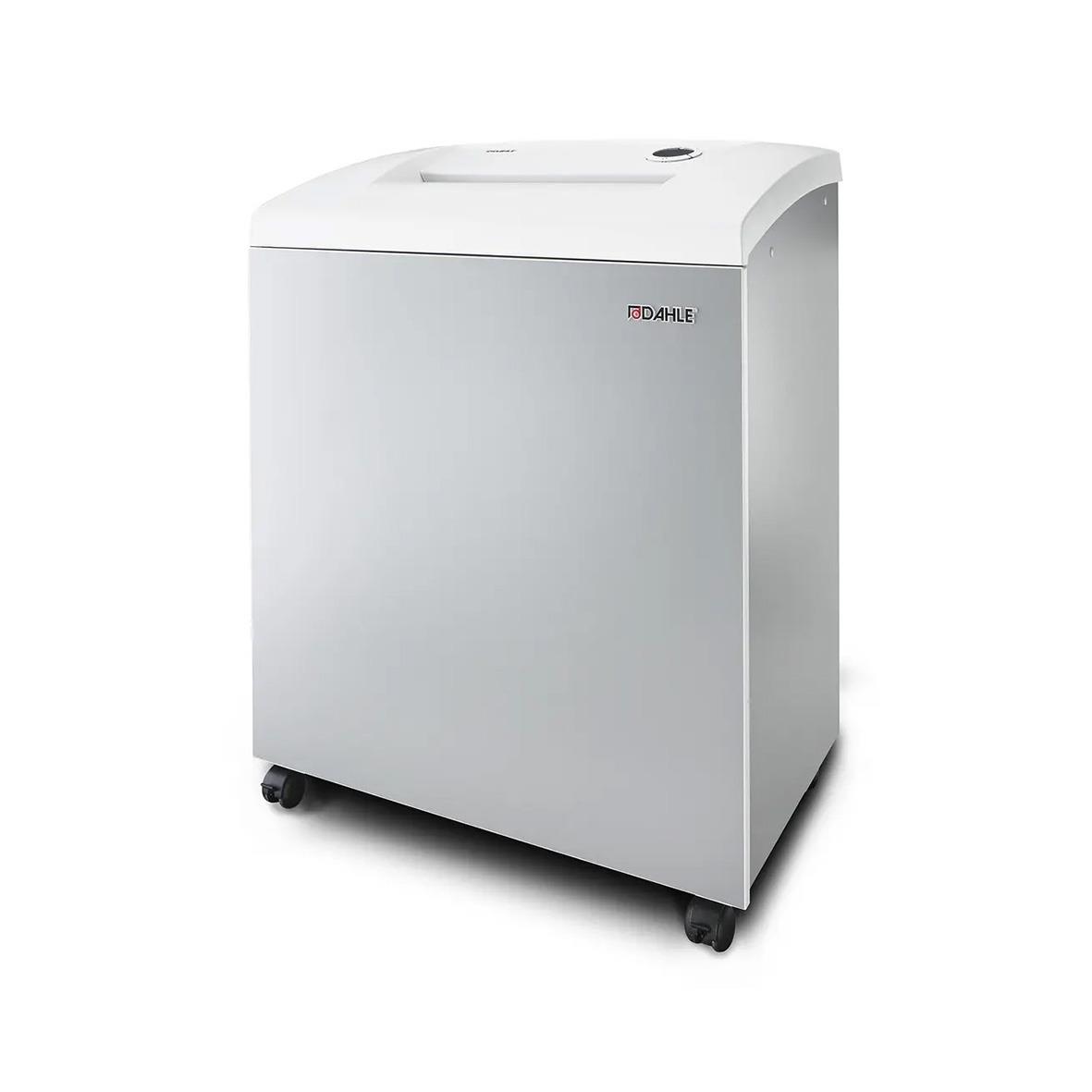 Dahle dokumentförstörare modell 616 P6 i vitt med hjul