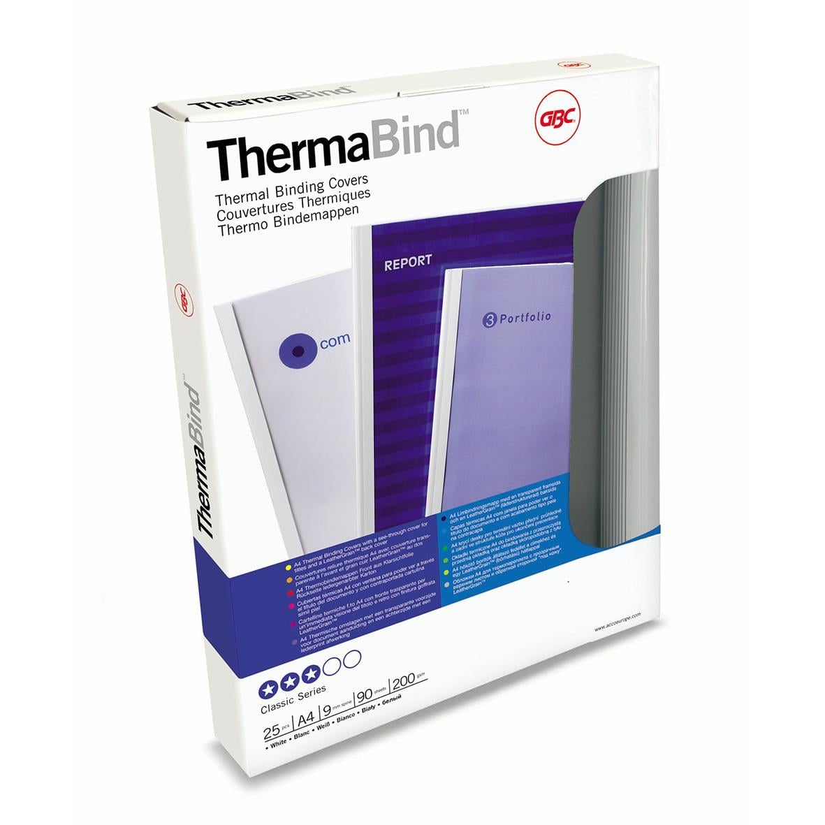 Vit A4 limbindningsmapp GBC ThermaBind Standard 3 mm