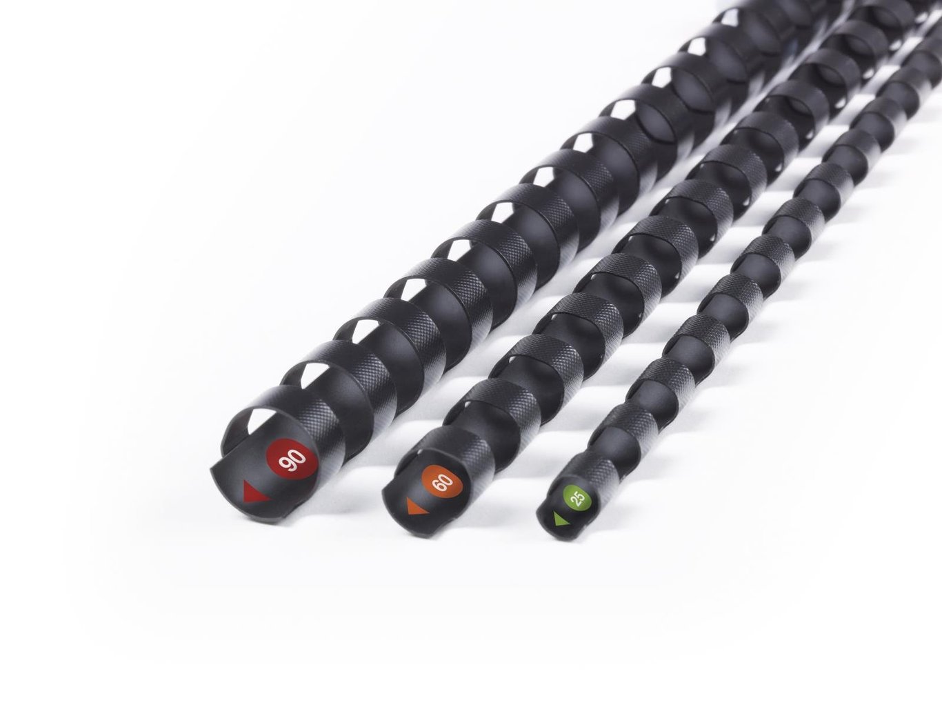 Svarta plastspiraler GBC ProComb PP 10mm för A4, tre olika storlekar