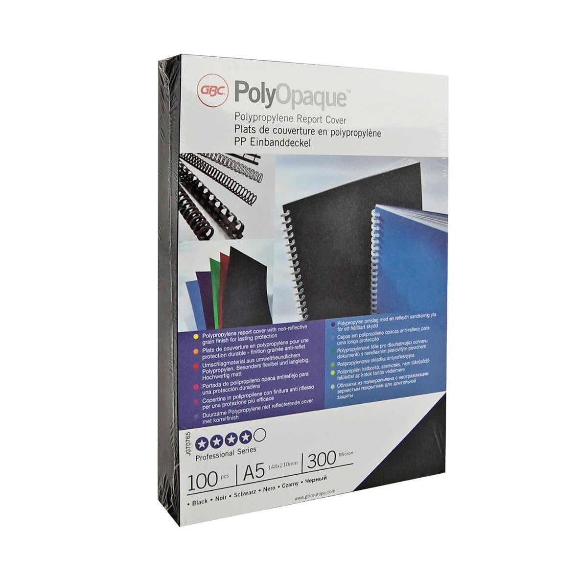 Vit A4-polypropylenomslag GBC PolyOpaque PP 300mikron, professionell serie