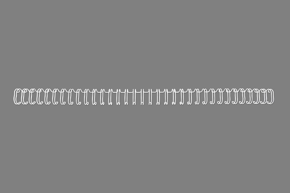 Vit Wirespiral GBC WireBind 3:1 6mm på grå bakgrund