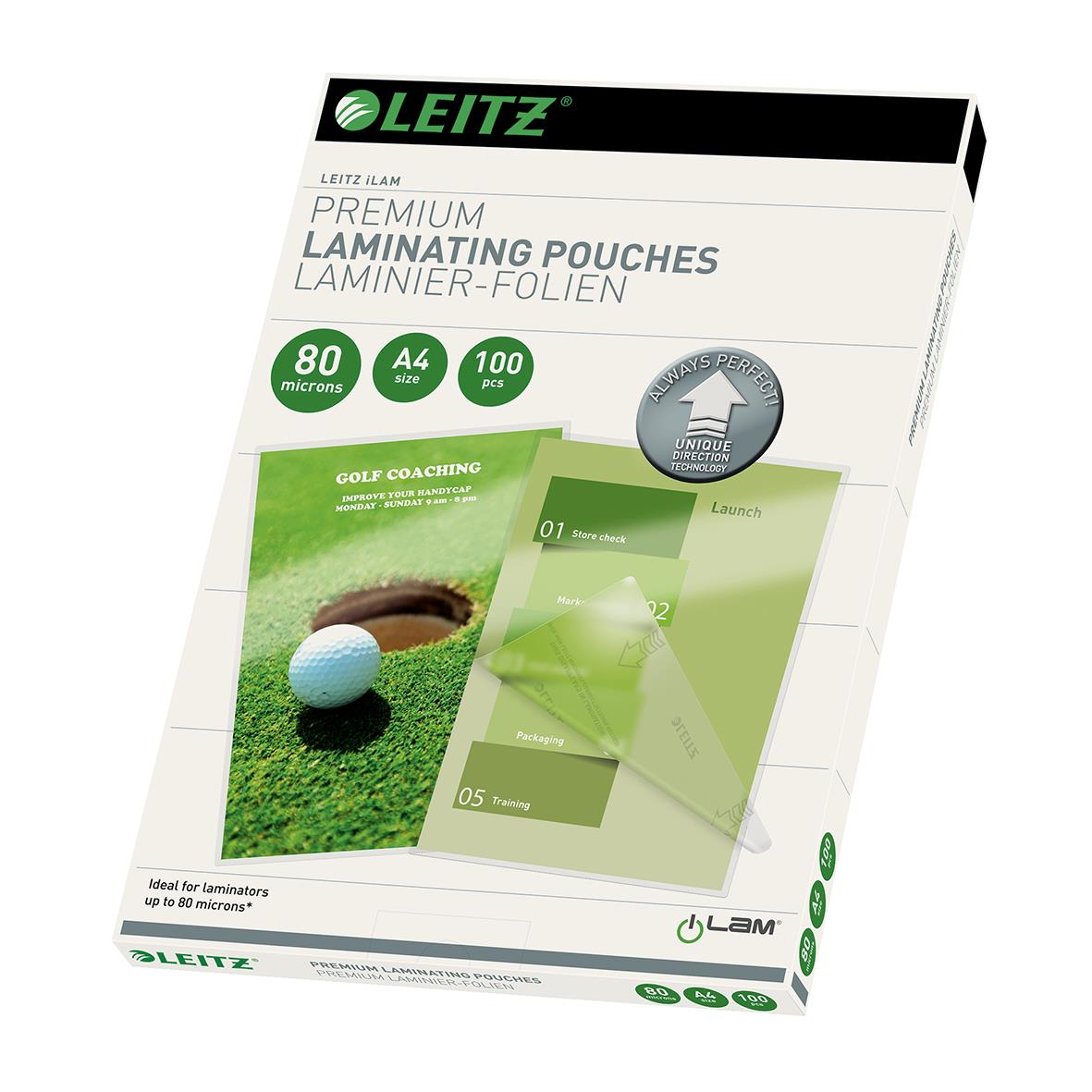 Lamineringsficka Leitz UDT 2x80mic klar A4 för laminering upp till 80 mikron