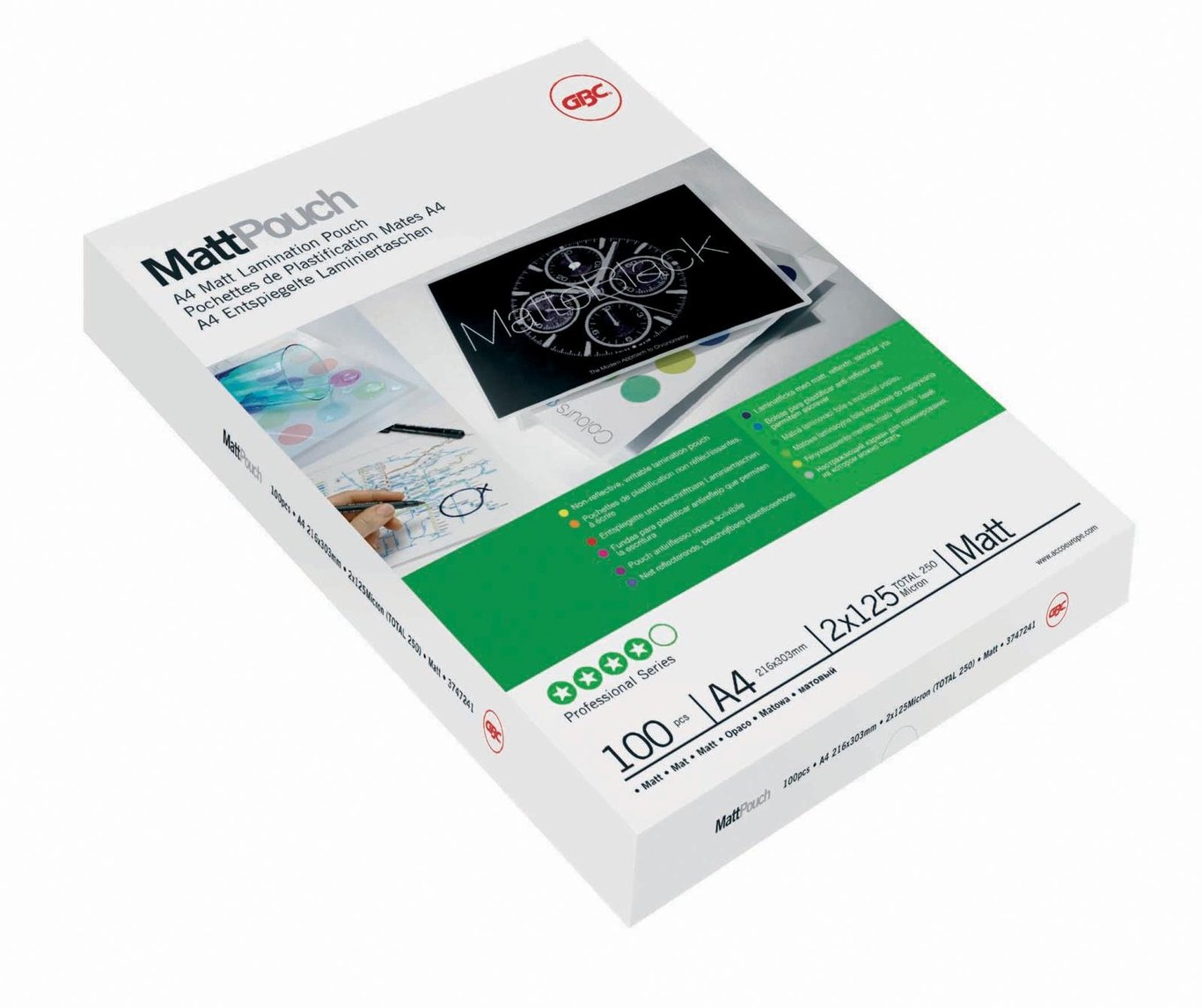 Lamineringsficka GBC 2x125mic Matt A3 för laminering av dokument