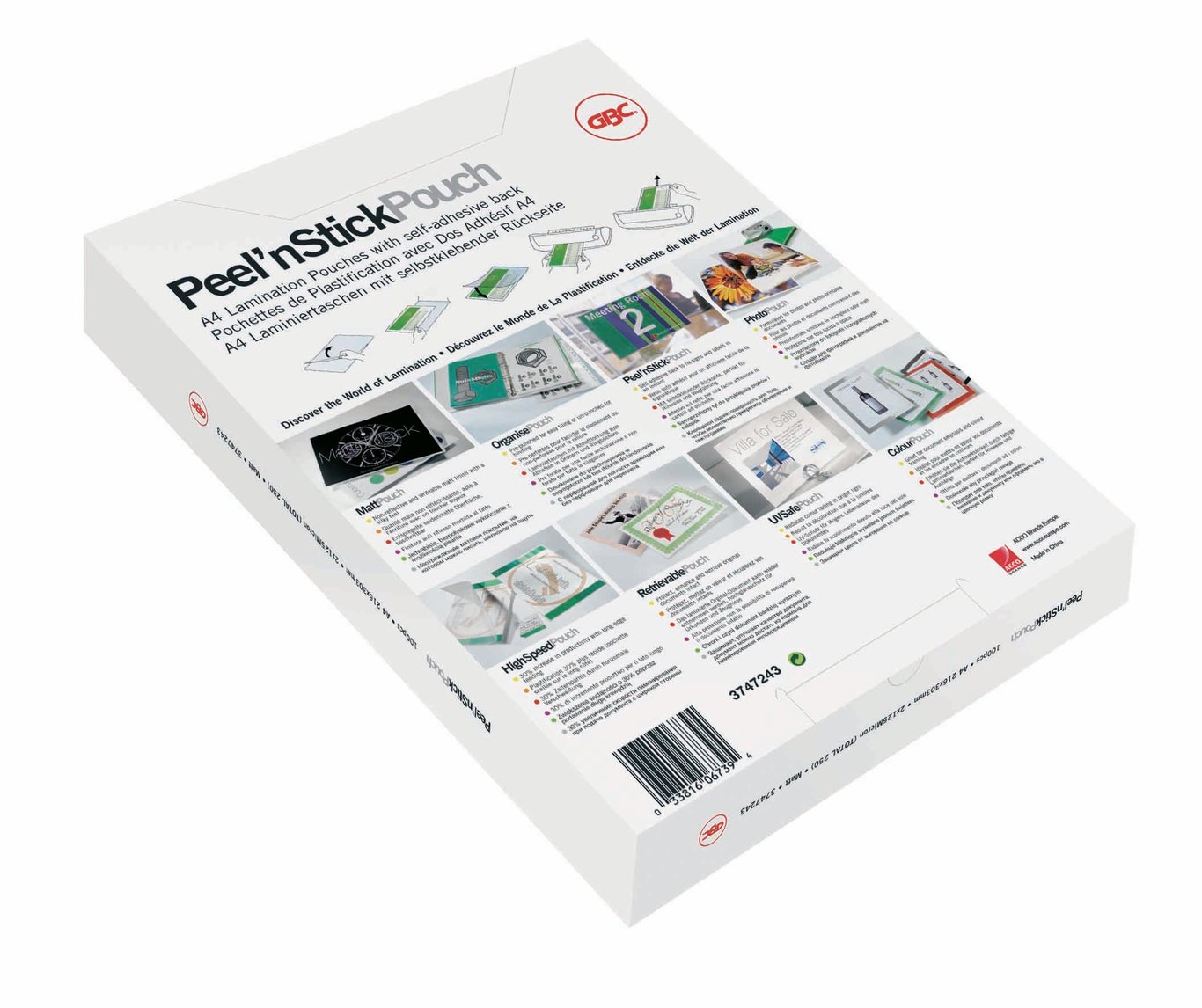 Lamineringsficka GBC Självhäftande 2x125mic Klar A4 för laminering av dokument