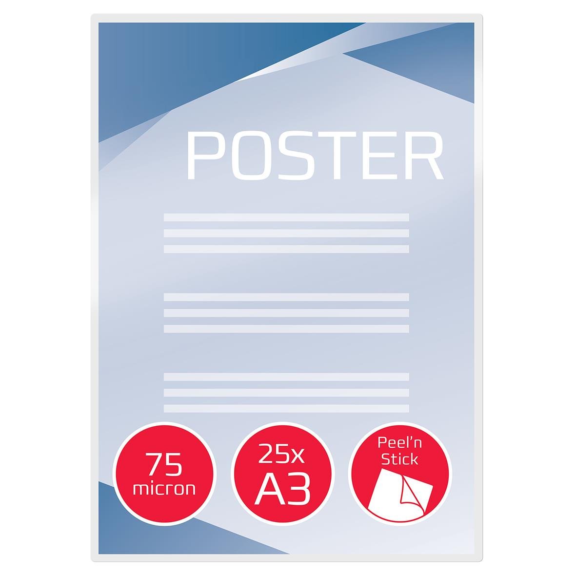 Lamineringsficka GBC självhäftande 2x75mic klar A3 för skydd av dokument