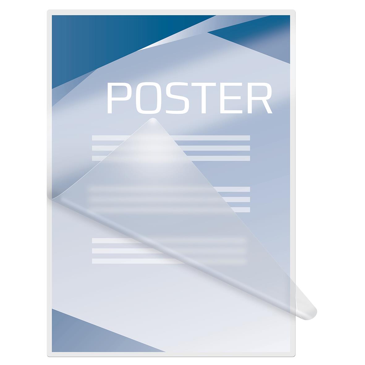 Klar lamineringsficka för A3-poster, självhäftande, 2x75 micron