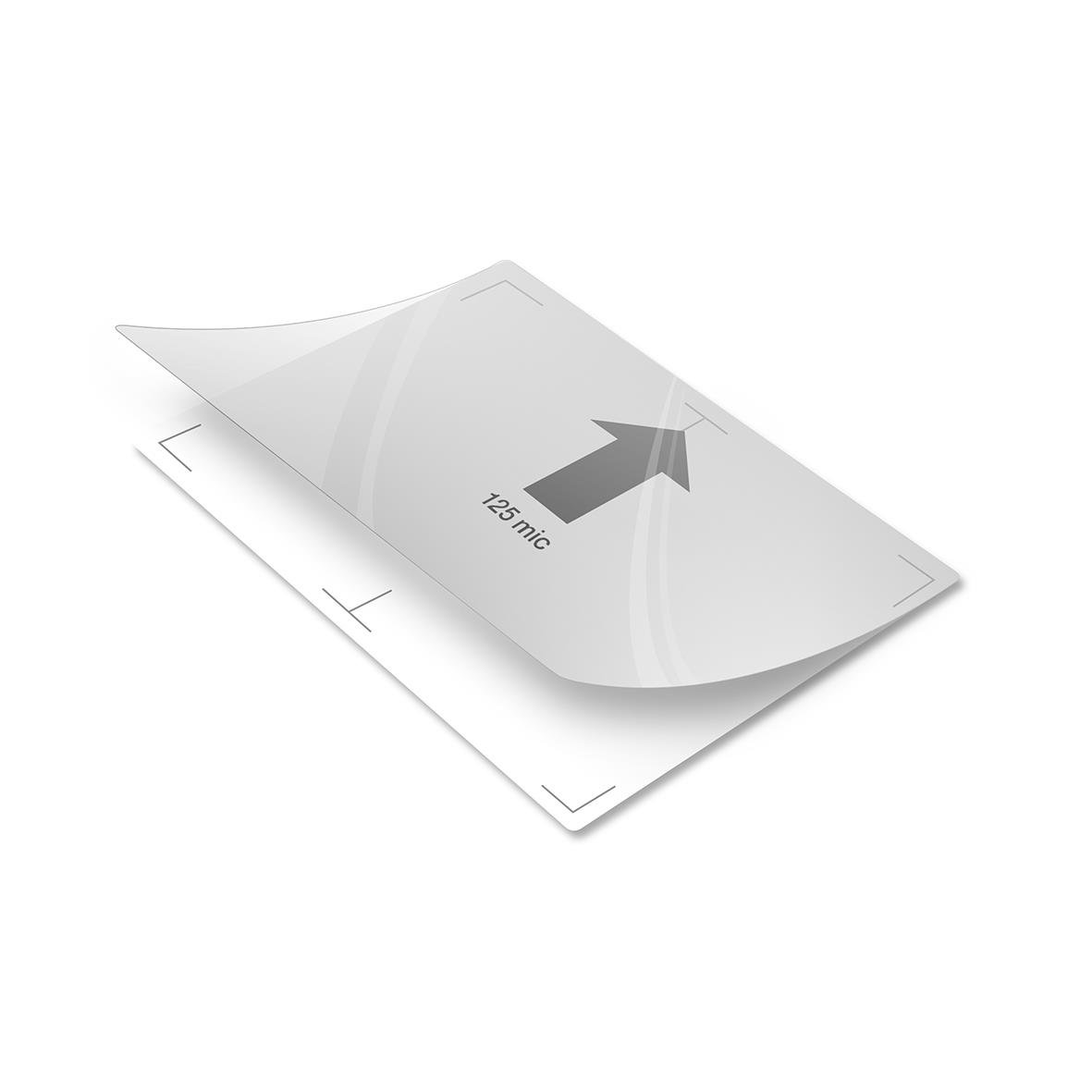 Klar lamineringsficka GBC HighSpeed 2x75mic A4 med pil och mått